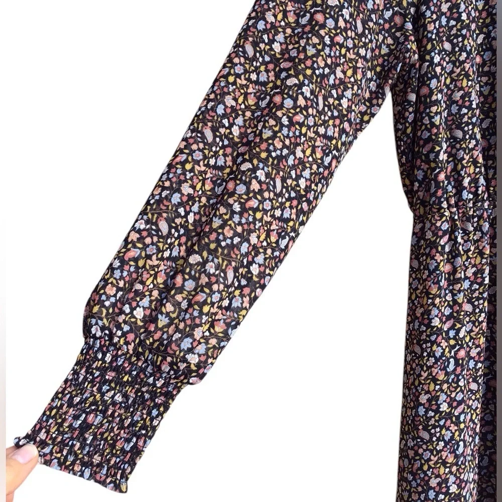 Madewell (Re)sourced Georgette Smocked Midi Dress in Folktale Paisley Size XS - Picture 11 of 14